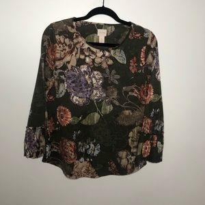 Chico’s floral bell sleeve top